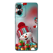 Чохли на Новий Рік Motorola Moto G06 Power (Сніговик в шапці)