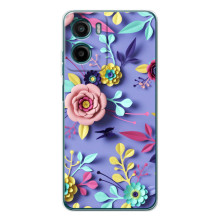 Чехлы с Цветами для Motorola Moto G06 Power (VPrint) (Цветочный дизайн)