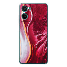 Чехол для Мооторола Мото G06 Пауэр - с принтом (Дизайнерские) (AlphaPrint) (Мрамор красный)
