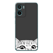 Чехол на Мооторола Мото G06 Пауэр с Котами (VPrint) – Выглядывает кот