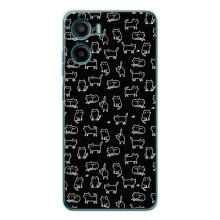 Чохол на тематику: Коти для Motorola Moto G06 Power (Котики на чорному)