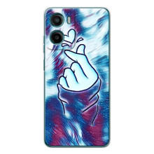 Чехол с принтом для Motorola Moto G06 Power (AlphaPrint - Знак сердечка) – Радужное сердце