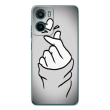 Чехол с принтом для Motorola Moto G06 Power (AlphaPrint - Знак сердечка) – Значок Love