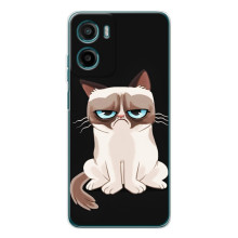 Чехол с принтом для Motorola Moto G06 Power (AlphaPrint) Модные коты (Грустный кот)