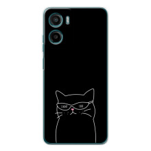 Чехол с рисунком кот на Motorola Moto G06 Power (Равнодушный кот)