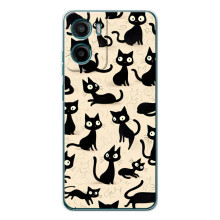 Чехол с рисунком кот на Motorola Moto G06 Power (Черные коты)