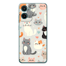Чехол с рисунком кот на Motorola Moto G06 Power (Коллаж котов)