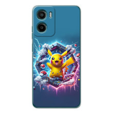 Чехол с Пикачу на Motorola Moto G06 Power – Лого Пикачу