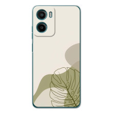 Силиконовый чехол с принтом в цветах на Motorola Moto G06 Power (Монстера зелёная)