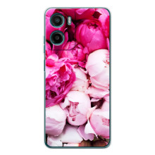 Силиконовый бампер с принтом (цветочки) на Motorola Moto G06 Power – Пионы