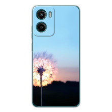 Силиконовый Чехол с одуванчиками на Motorola Moto G06 Power – Закат с одуванчиком