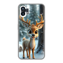 Яркий чехол для Motorola Moto G06 Power с Зимними Оленятами – Оленёнок в лесу