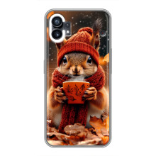 Печатный чехол «Зверята с кофе» для Motorola Moto G06 Power – Белка с кофе