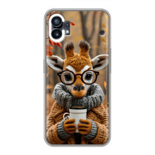 Печатный чехол «Зверята с кофе» для Motorola Moto G06 Power – Жираф с кофе