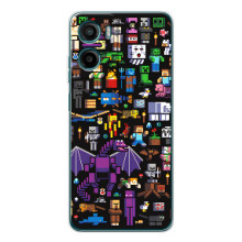 Чехол майнкрафт для Motorola Moto G06 (Все персонажи)