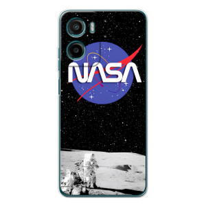 Силіконовый бампер з принтом "Наса" на Motorola Moto G06 – Nasa на місяці
