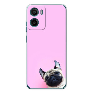 Бампер для Motorola Moto G06 с картинкой "Песики" (Собака на розовом)