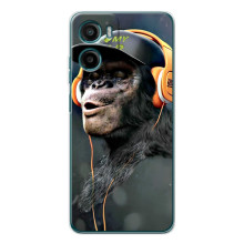 Чехол с Обезьянами Motorola Moto G06 - (AlphaPrint) – В наушниках