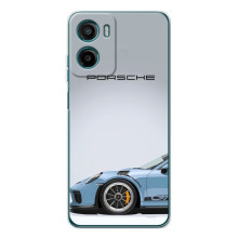Чехол с авто Порше для Motorola Moto G06 – Голубой Порше