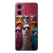 Чехол с принтом стильные животные для Мо foretoldого Мото Г06 (Ламы в очках)