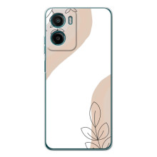 Силиконовый чехол с принтом в цветах на Motorola Moto G06 (Нюдовый дизайн)