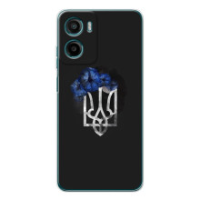 Чехол с украинским гербом на Motorola Moto G06 – Герб с цветком