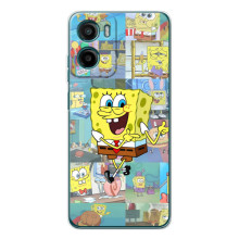 Силіконовий чохол Спанч Боб на Motorola Moto Г06 – Радісний Спанч Боб