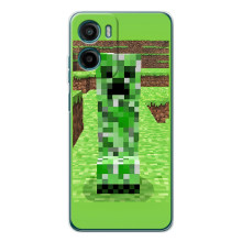 Чехлы для Motorola Moto G06 (Персонажи Майн Крафт) (Крипер 2)