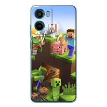 Чехлы для Motorola Moto G06 (Персонажи Майн Крафт) (Майн-крафт)