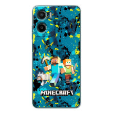 Чехлы для Motorola Moto G06 (Персонажи Майн Крафт) (Майнкрафт)