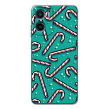 Силіконовий бампер на різдво для Motorola Moto G06 (Льодяники)