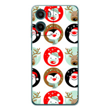Силіконовий бампер на різдво для Motorola Moto G06 (Різдвяний принт)