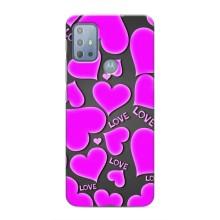 Чехлы для любимой на Мото G10 (VPrint) (Pink hearts)
