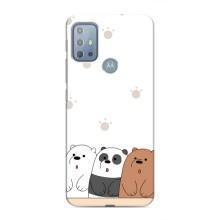 Чехлы с изображением разных животных для Motorola MOTO G10 (Удивленные медвеженки)