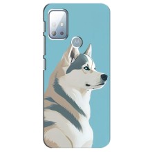 Чехол с Хаски для Motorola G10 - (AlphaPrint) (Хаски арт)