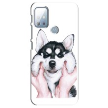 Чехол с Хаски для Motorola G10 - (AlphaPrint) (Хаски улыбака)