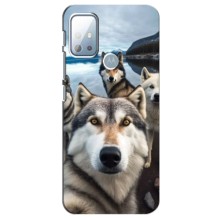 Чехол с Хаски для Motorola G10 - (AlphaPrint) (Селфи ХАски)
