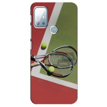Чехлы с принтом Спортивная тематика для Motorola G10 – Ракетки теннис