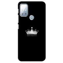 Чехол (Корона на чёрном фоне) для Моторола джи 10 – Белая корона
