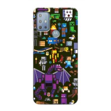 Чехол Майнкрафт на Motorola MOTO G10 (AlphaPrint) Minecraft (Коллаж Майнкрафт)
