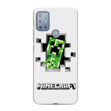Чехол Майнкрафт на Motorola MOTO G10 (AlphaPrint) Minecraft (крипер Майнкрафт)