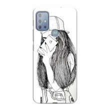 Чехол с печатью для Motorola MOTO G10 - (Мода) (AlphaPrint) (Фото девочки)