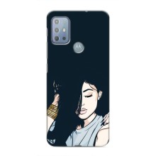Чехол с печатью для Motorola MOTO G10 - (Мода) (AlphaPrint) (Красивая девочка)