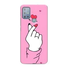 Чохол з принтом для Motorola MOTO G10 (AlphaPrint - Знак сердечка)