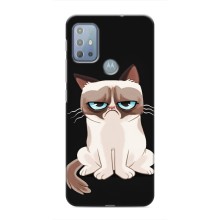 Чехол с принтом для Motorola MOTO G10 (AlphaPrint) Модные коты (Грустный кот)