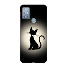 Чехол с принтом для Motorola MOTO G10 (AlphaPrint) Модные коты (Силуэт котика)