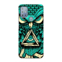 Чехол с птицами на Motorola MOTO G10 (VPrint) (Сова с глазом)