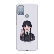 Чехлы Венсдей на Motorola MOTO G10 Уэнсдей (AlphaPrint) (Уэнздей и Вещь)