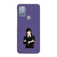 Чехлы Венсдей на Motorola MOTO G10 Уэнсдей (AlphaPrint) (Уэнздей в черном)