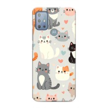 Чехол с рисунком кот на Motorola MOTO G10 (Коллаж котов)